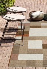 Brighton Beige and Rust Geometric Indoor Outdoor Rug - Pendle Village Furniture